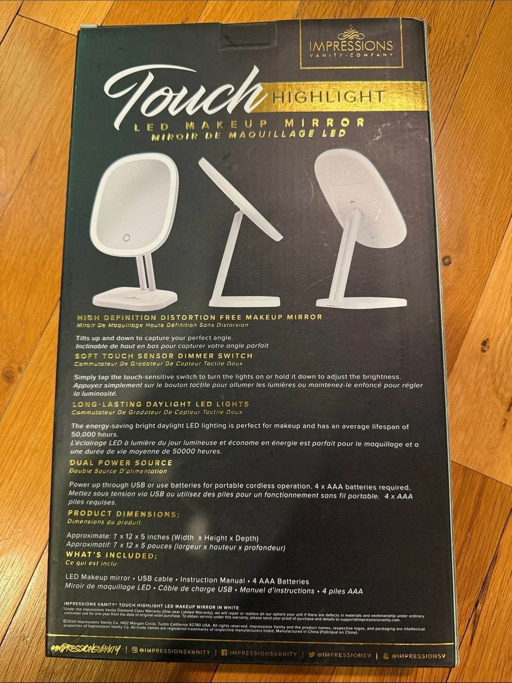 Impressions Touch Highlight LED Makeup Mirror - White